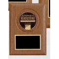 Walnut Plaque w/ CAM Sales Achievement Medallion (5"x7")